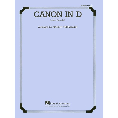 Canon In D Piano Or Organ S/S (Sheet Music)