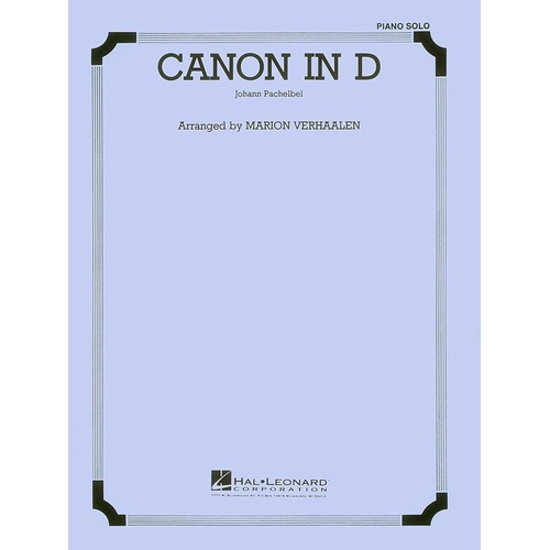 Canon In D Piano Or Organ S/S (Sheet Music)