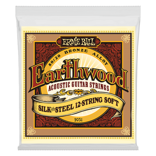 Ernie Ball Earthwood Silk and Steel Soft 12-String 80-20 Bronze Acoustic Guitar String, 9-46 Gauge