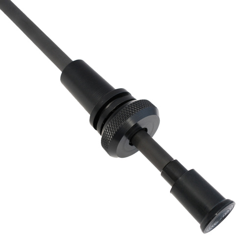 FPS Double Bass Endpin - Carbon Fibre 14mm Diameter, 385mm Length, Knurled Tightening Mechanism, Cork Lined Plug, Removable Rubber Knob