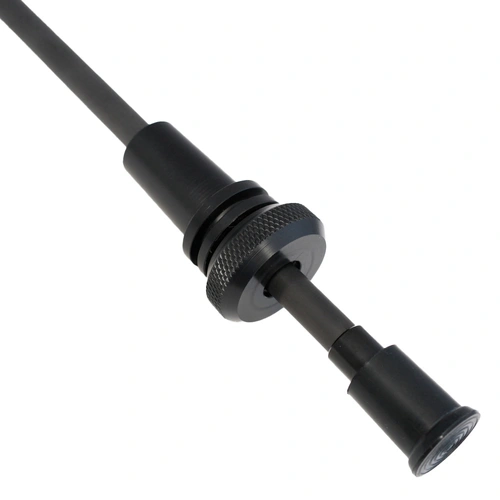 FPS Double Bass Endpin - Carbon Fibre 14mm, 385mm Length, Unique Tightening Mechanism, Cork Lined Plug, Removable Rubber Knob, 28/30mm Bore