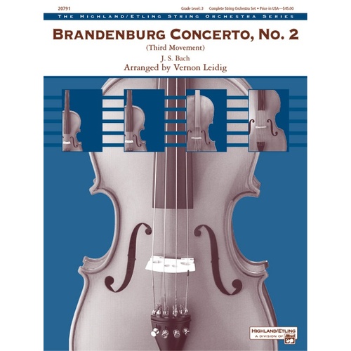 Brandenburg Concerto No 2 3rd Movement String Orchestra Sheet Music Grade 3