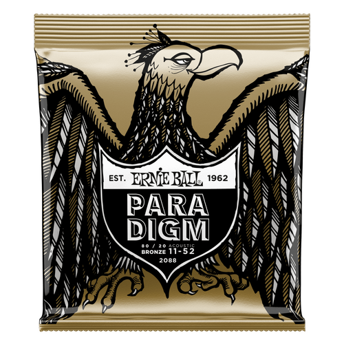 Ernie Ball Paradigm Light 80-20 Bronze Acoustic Guitar Strings 11-52 Gauge