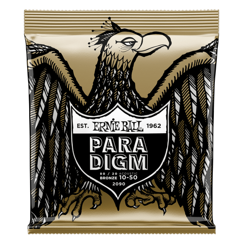 Ernie Ball Paradigm Extra Light 80-20 Bronze Acoustic Guitar Strings 10-50 Gauge