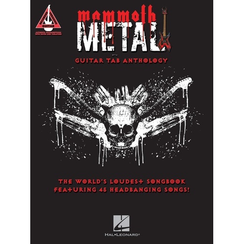 Mammoth Metal Guitar Tab Anthology by Hal Leonard - 432 Pages, Standard Notation & TAB, Includes Songs like Enter Sandman, Iron Man, and Crazy Train.