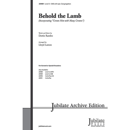 Behold the Lamb SAB with Optional Congregation Choral Sheet Music