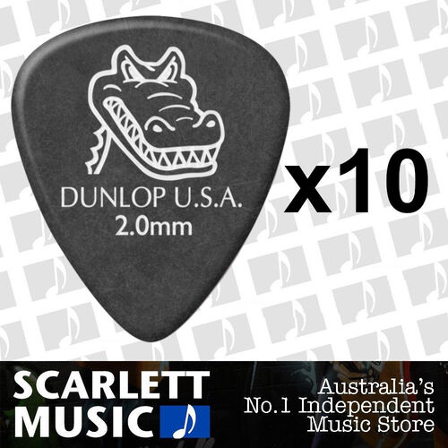 10 x Jim Dunlop Gator 2MM Guitar Picks / Plectrums NEW