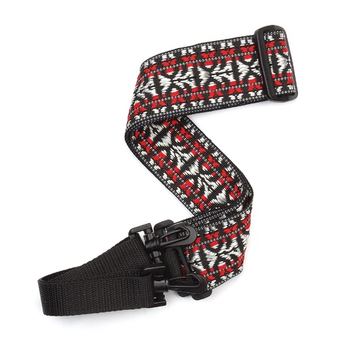 Woven Banjo Strap, Hootenanny - Red and Silver by D'Addario