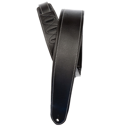 Planet Waves Deluxe Leather Padded Guitar Strap with Contrast Stitch, Black