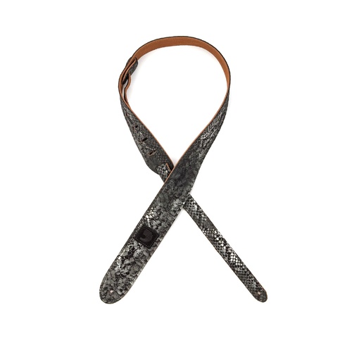 2 Inch Suede with Silver Screened Snakeskin Print