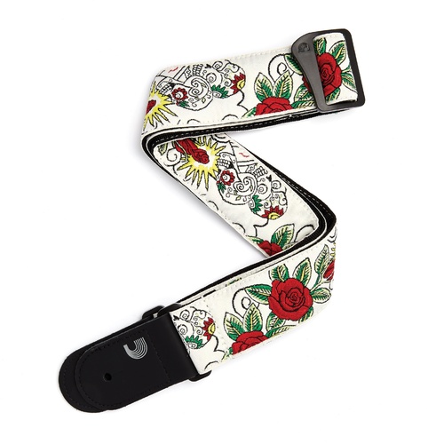 Woven Guitar Strap, Dia de los Muertos, by D'Addario