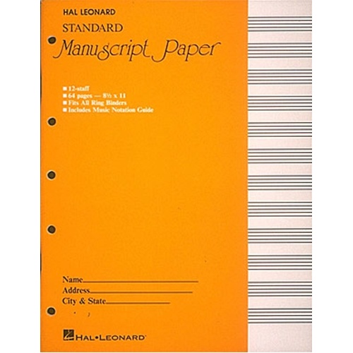 Manuscript Paper Std 64Pp 12 Stave Yellow (Softcover Book)