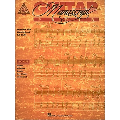 Guitar Manuscript Paper with TAB and Chord Frames, 64 Pages, Hal Leonard