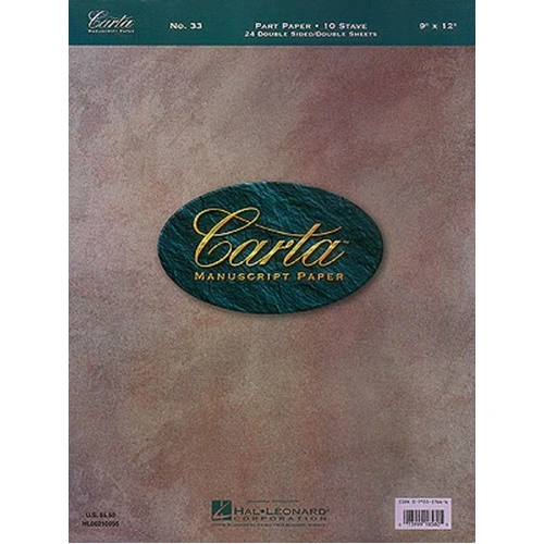 Carta Manuscript Paper 24 Sheets 10 Stave Double Sided 9x12