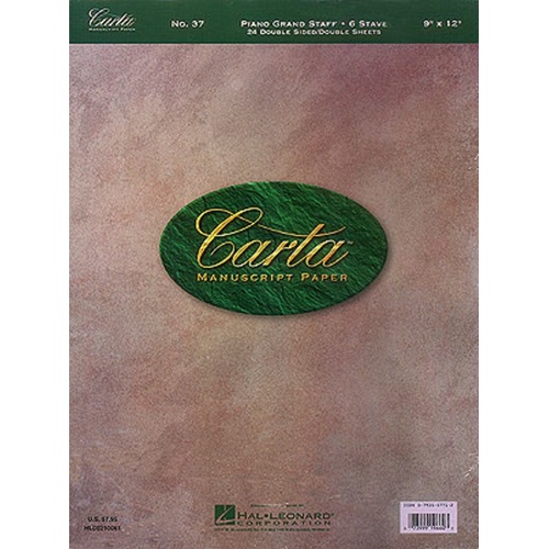 Carta Manuscript 24Shts 6Sys Piano Stv (Softcover Book)