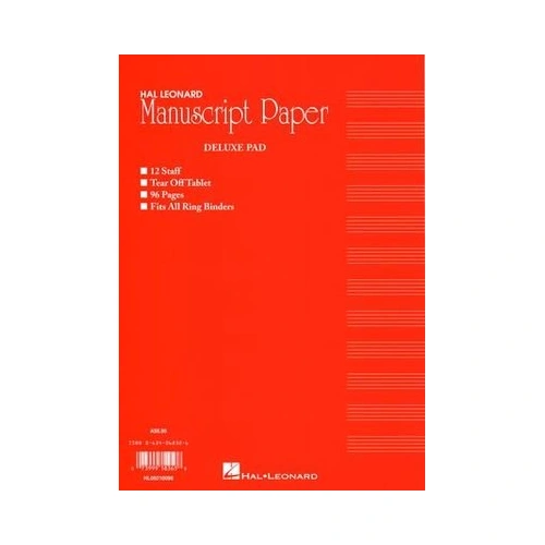 Deluxe A4 Manuscript Pad 96 Pages Red Cover - Hal Leonard Australia