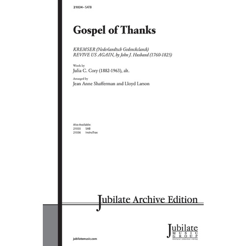 Gospel Of Thanks SATB Level 3 Arr Shafferman