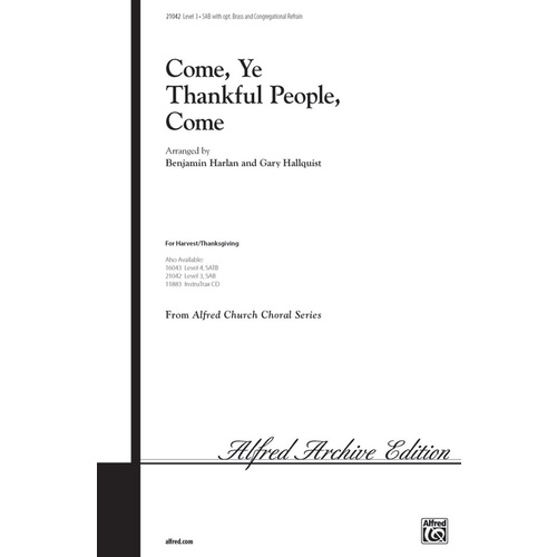 Come Ye Thankful People Come SAB