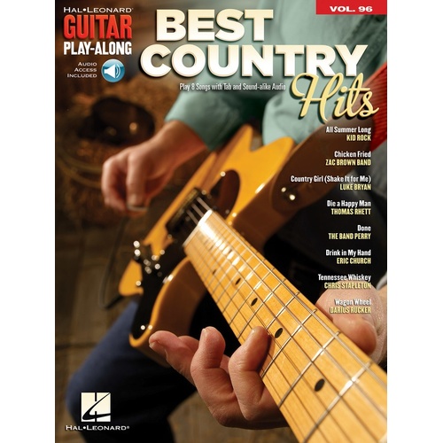 Best Country Hits Guitar Playalong V96 Book/Online Audio (Softcover Book/Online Audio)
