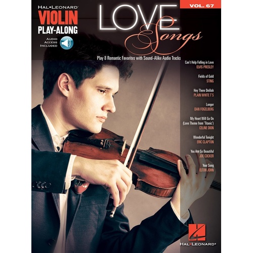 Love Songs Violin Playalong V67 Book/Online Audio (Softcover Book/Online Audio)