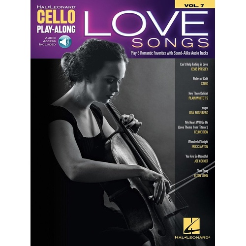Love Songs Cello Play-Along V7 BK/OLA by Hal Leonard