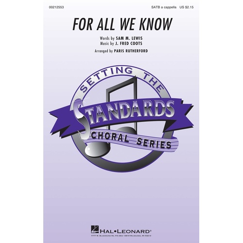For All We Know SATB A Cappella (Octavo)
