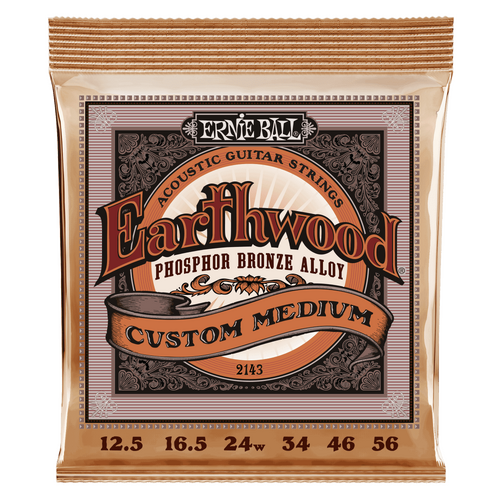 Ernie Ball Earthwood Phosphor Bronze Custom Light Acoustic Guitar String, 11.5 - 54 Gauge