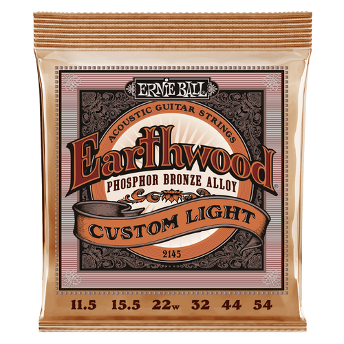 Ernie Ball Earthwood Phosphor Bronze Custom Medium Acoustic Guitar String, 11.5 - 54 Gauge