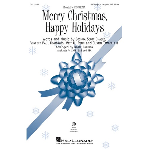 Merry Christmas Happy Holidays SSA (Octavo)