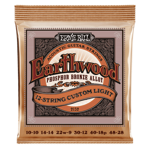 Ernie Ball Earthwood Custom 12-String Light Phosphor Bronze Acoustic Guitar Strings 10-48