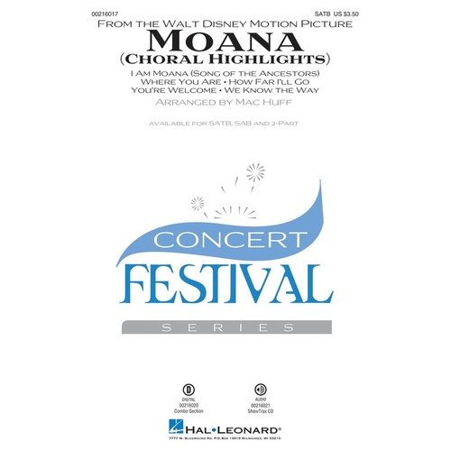 Moana Choral Highlights SATB 