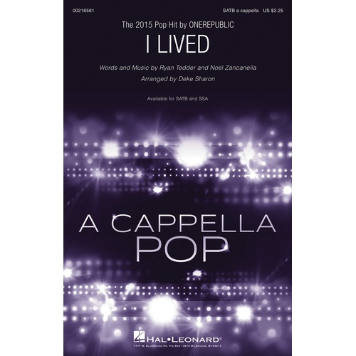I Lived SSA A Cappella (Octavo)