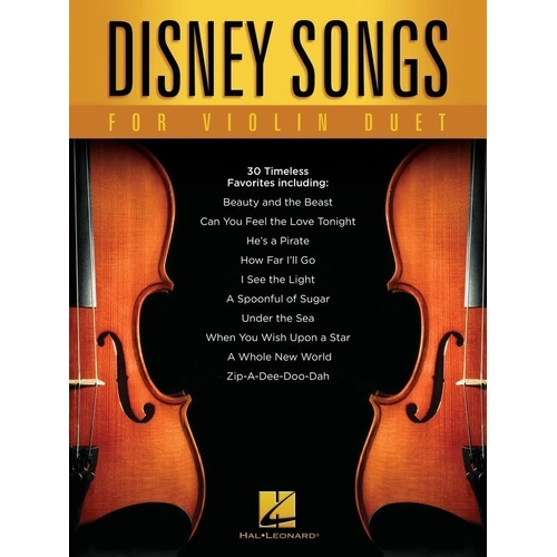 Disney Songs for Violin Duet by Hal Leonard, 64 Pages, Includes Violin 1 & 2 Parts for Ensemble Experience
