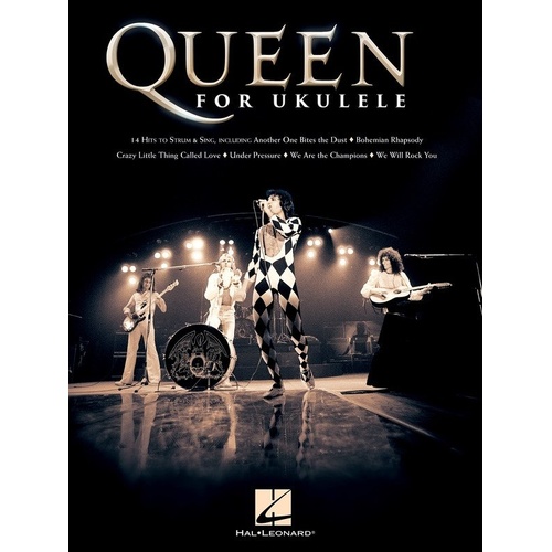 Queen for Ukulele Songbook by Hal Leonard - 14 Hits with Melody, Lyrics & Chords, 48 Pages, G-C-E-A Tuning