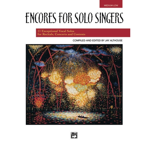 Encores For Solo Singers Medium Low Voice CD Only