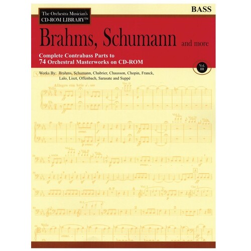 Brahms Schumann and More CD Rom Lib Double Bass V3 (CD-Rom Only)