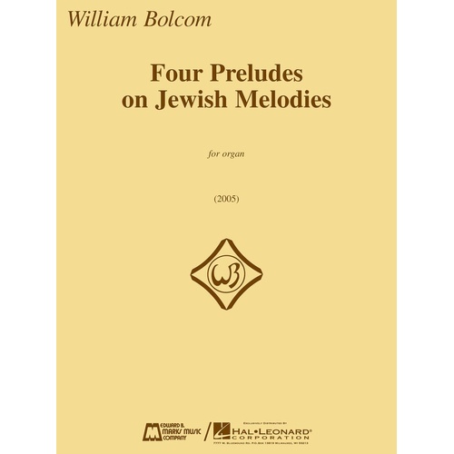 Bolcom - Four Preludes On Jewish Melodies Organ (Softcover Book)