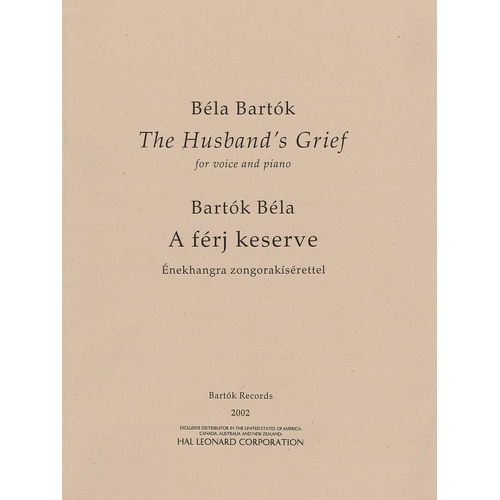 Husbands Grief Vocal Sheet (Softcover Book)
