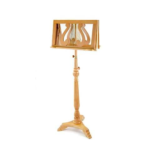 Double Tray Victoria Music Stand - Adjustable Height & Tilt, Solid Beechwood, 144cm Tall, Carved Claw Feet, Independent Tray Tilt