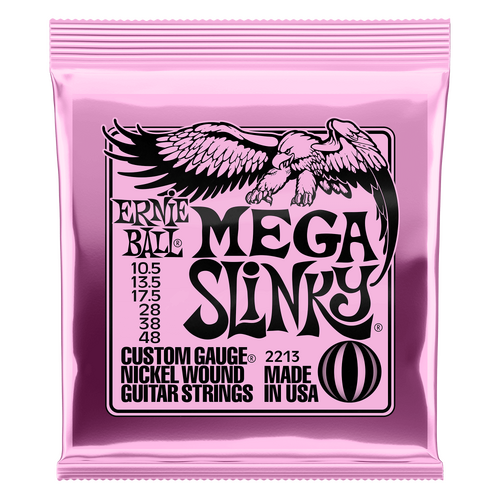 Ernie Ball Mega Slinky Nickel Wound Electric Guitar Strings, 10.5-48 Gauge