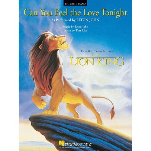 Can You Feel The Love Tonight Big Note Piano (Sheet Music)