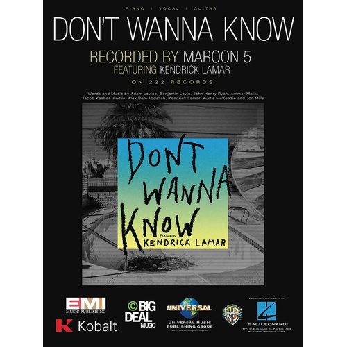Dont Wanna Know PVG S/S (Sheet Music)