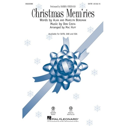 Christmas Mem'ries SSA Choral Sheet Music by Hal Leonard