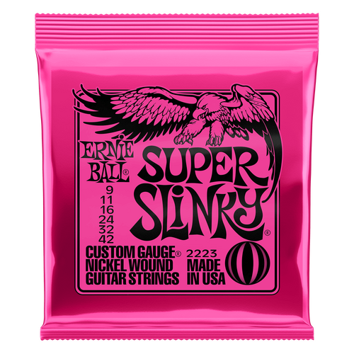 Ernie Ball Super Slinky Nickel Wound Electric Guitar Strings-9-42 Gauge