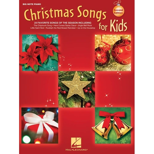 Christmas Songs for Kids Big Note Piano - 2nd Edition, 64 Pages, 24 Seasonal Songs, Includes Lyrics, Publisher: Hal Leonard