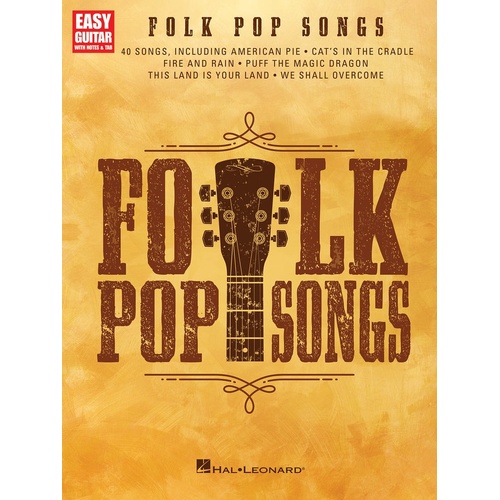 Folk Pop Songs Easy Guitar Notes and TAB (Softcover Book)