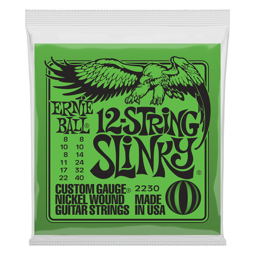 Ernie Ball Slinky 12-String Nickel Wound Electric Guitar Strings, 8-40 Gauge