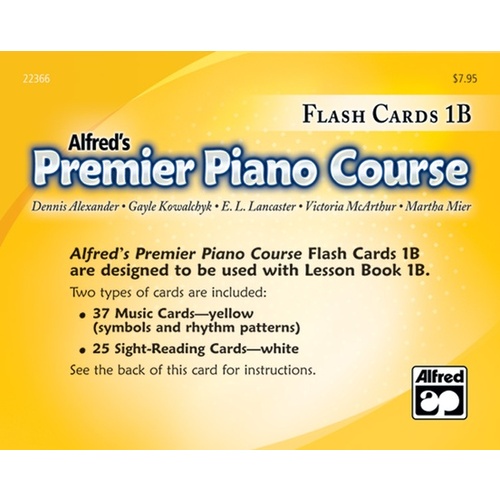 Premier Piano Course Flash Cards Level 1B