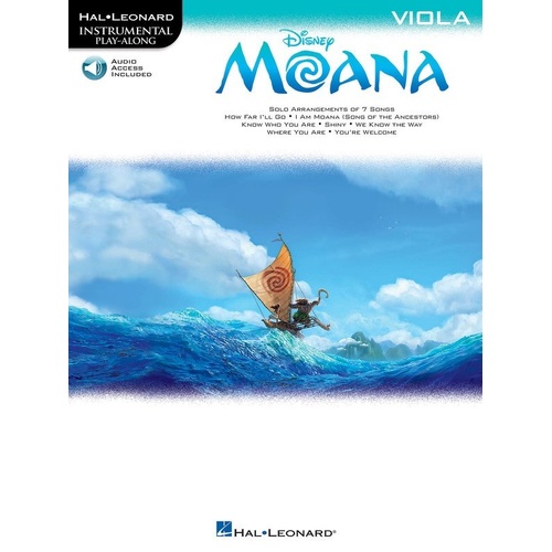 Moana for Viola - Hal Leonard Instrumental Play-Along with Audio Tracks, 16 Pages, Includes 7 Arrangements from Disney Movie