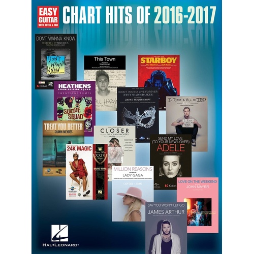 Chart Hits Of 2016-2017 Easy Guitar Notes and TAB (Softcover Book)